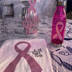 Clear bag with cup and shirt